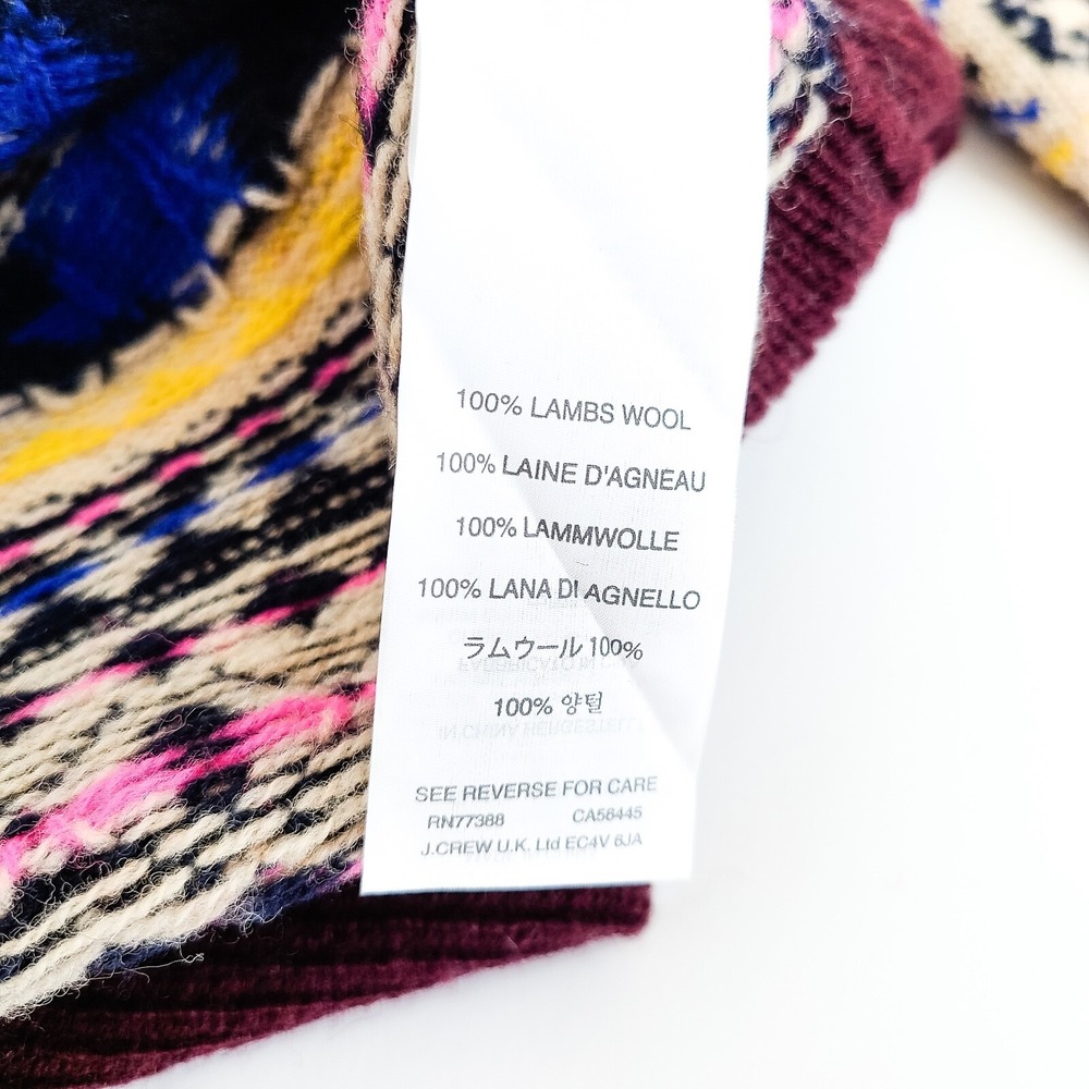 J Crew Sequin Fair Isle Lambswool Sweater Womens XS Nordic Multicolor - Picture 8 of 9